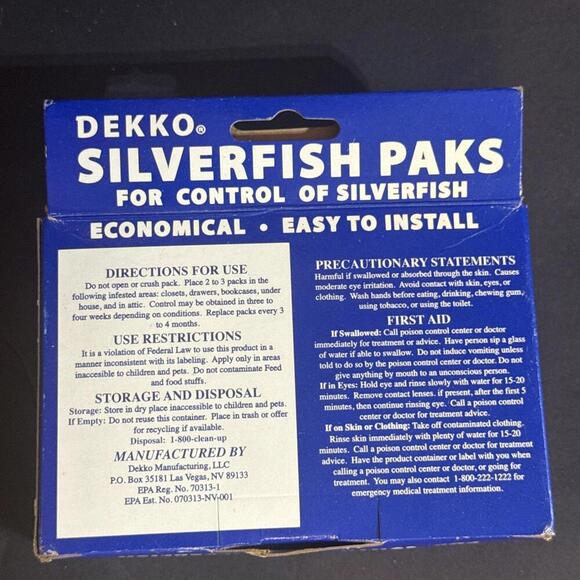 Dekko Silverfish Paks 1 Box (24 individual) Silverfish Control Baits - Picture 8 of 12
